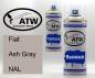 Preview: Fiat, Ash Gray, NAL: 400ml Sprühdose + 400ml Klarlack - Set, von ATW Autoteile West.